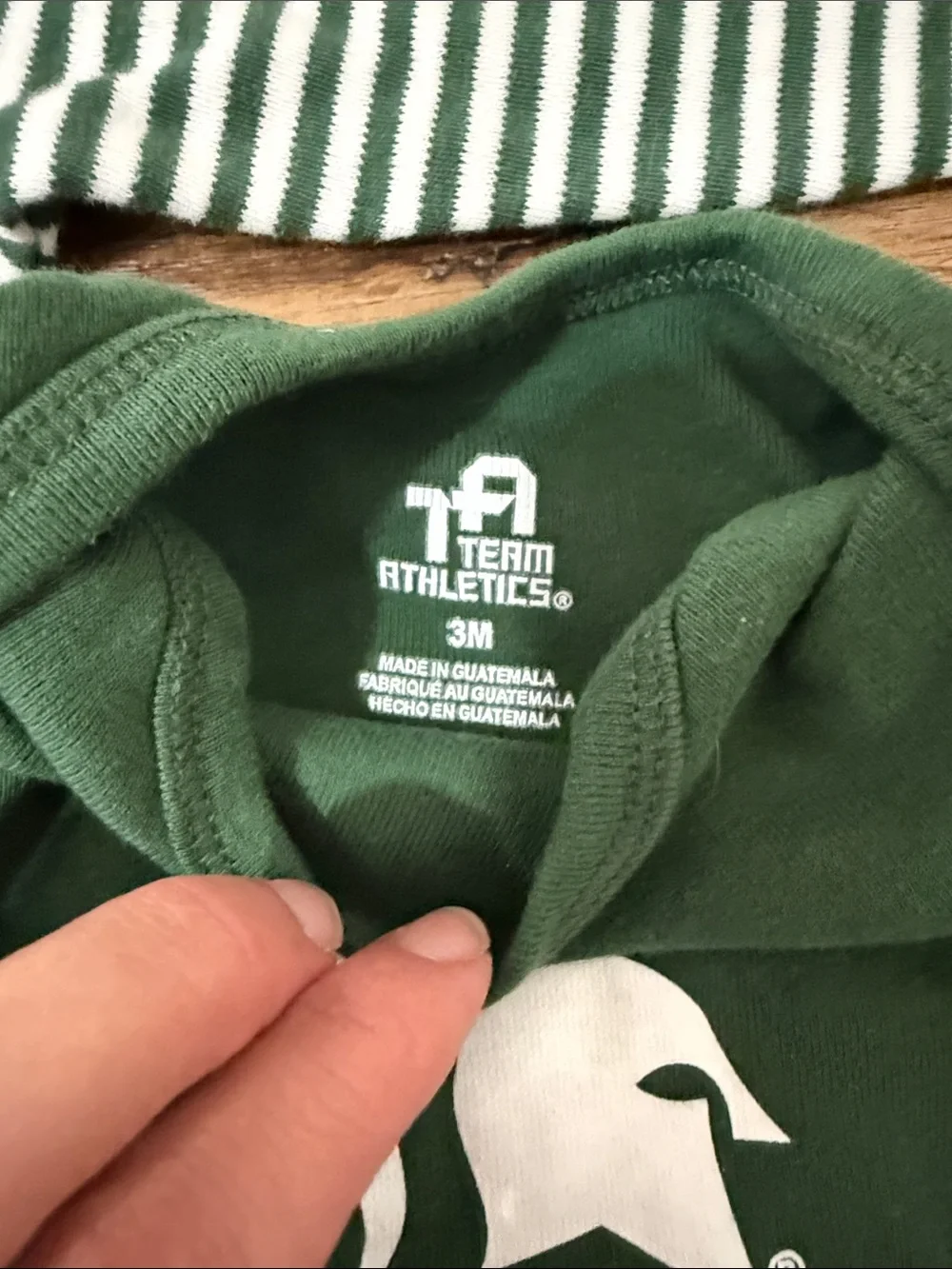 Set Michigan State Baby Bodysuit & Footed pajamas green and white size 3M & 6-9m